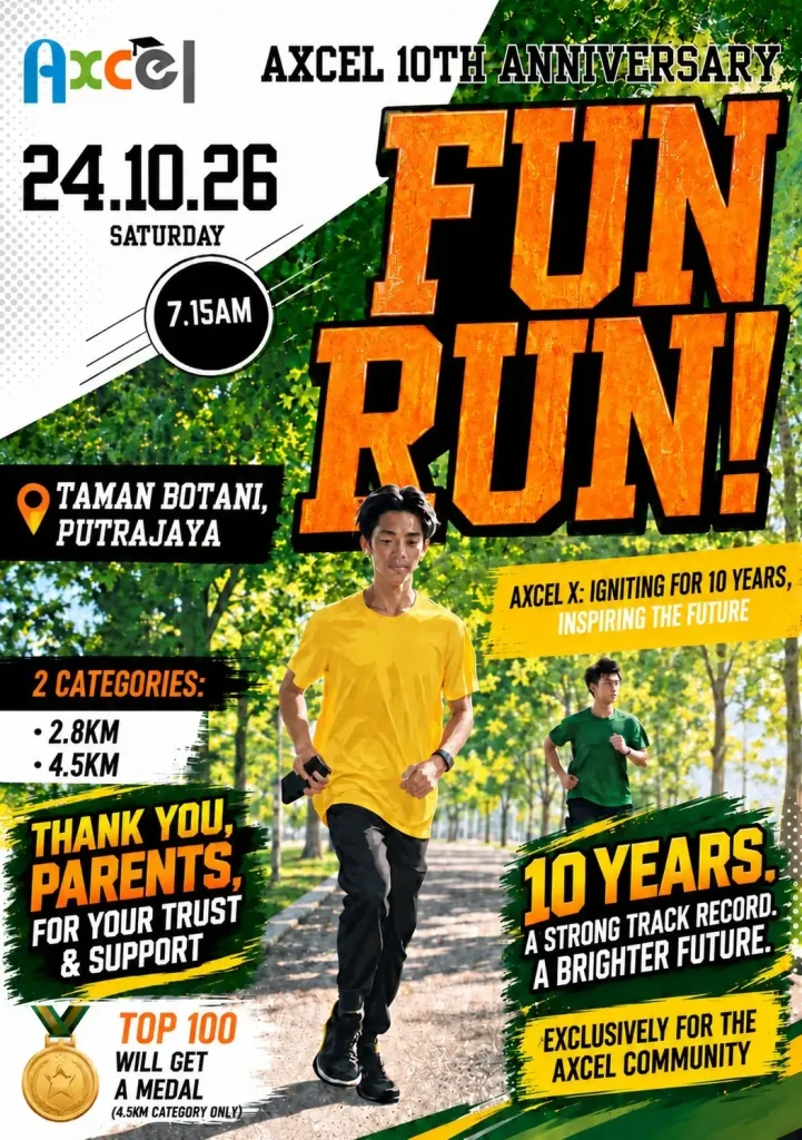 Axcel 10th Anniversary Fun Run poster, 24 October 2026